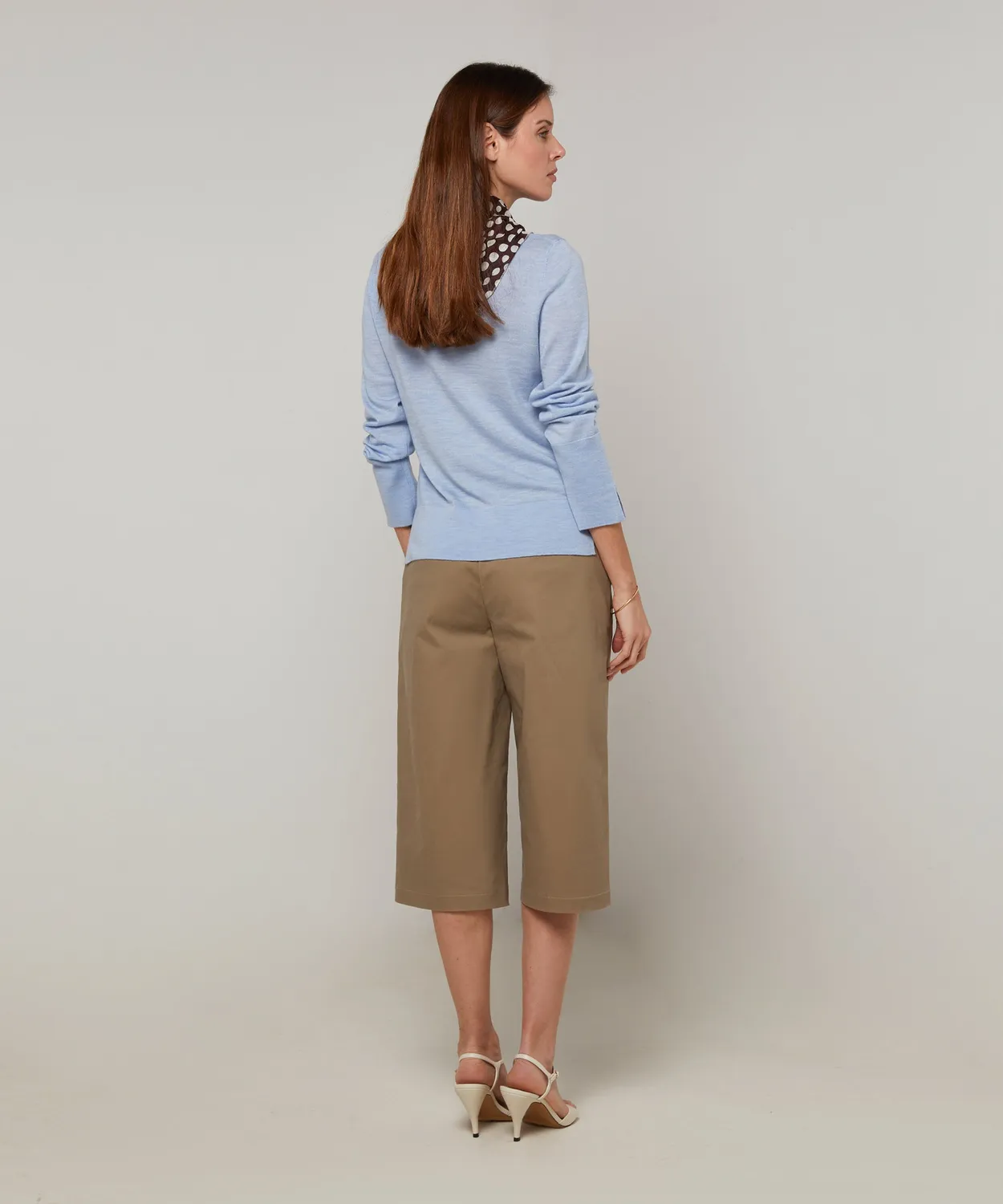 Rodier Maglia Girocollo Lana Merino Celeste