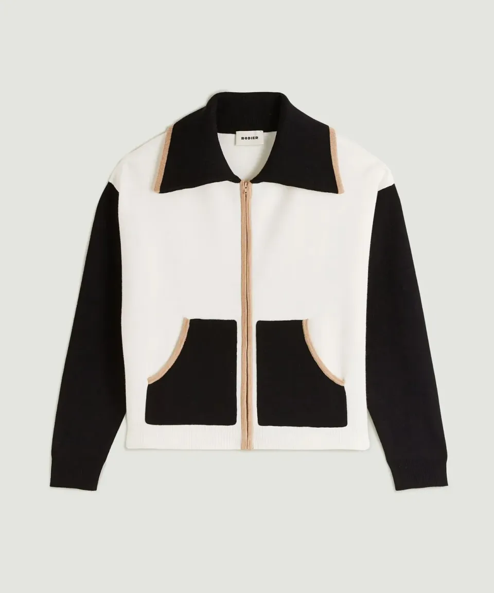 Rodier giacca zip maglia Milano bianca