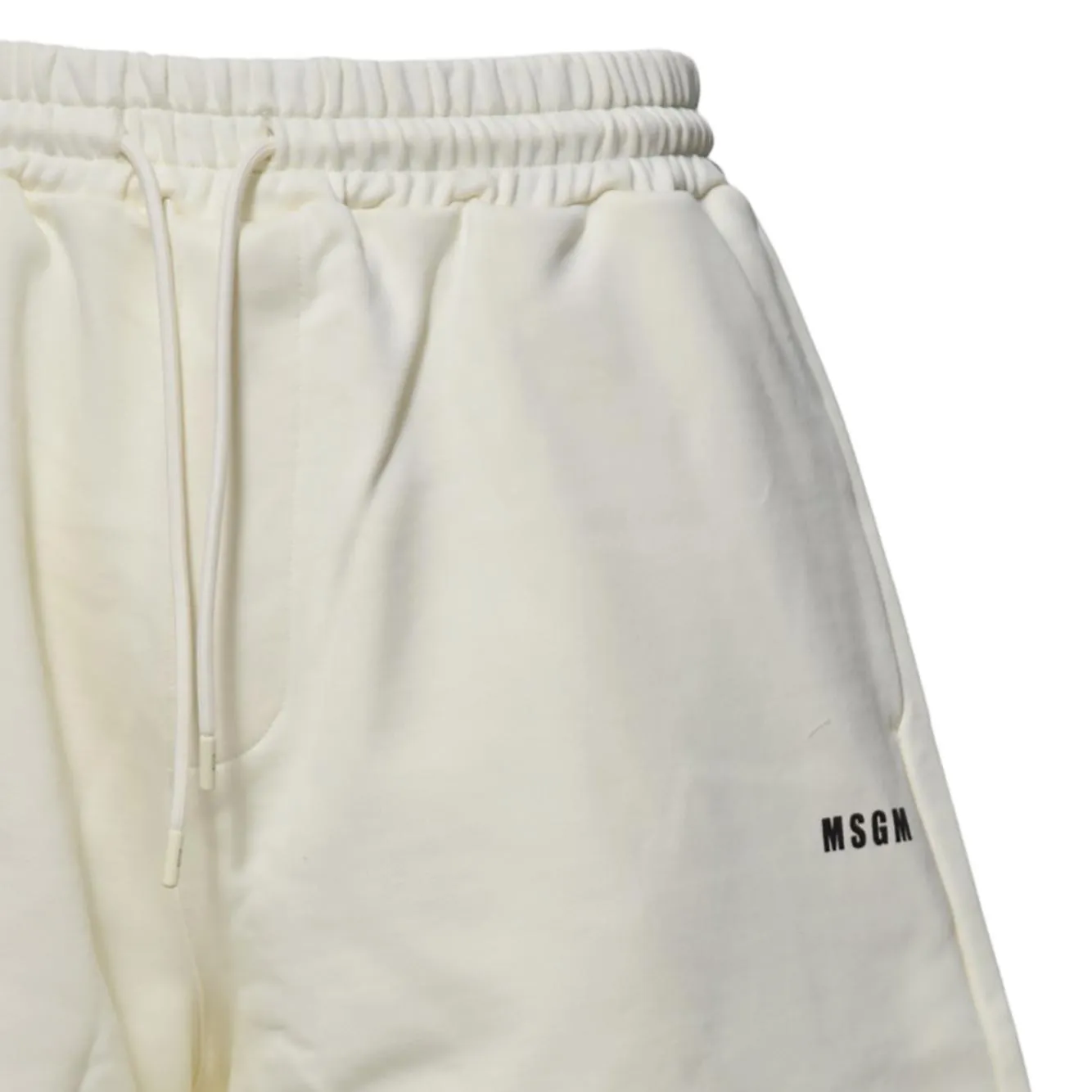 MSGM 3840MB76257000 bermuda cotone panna jersey logo
