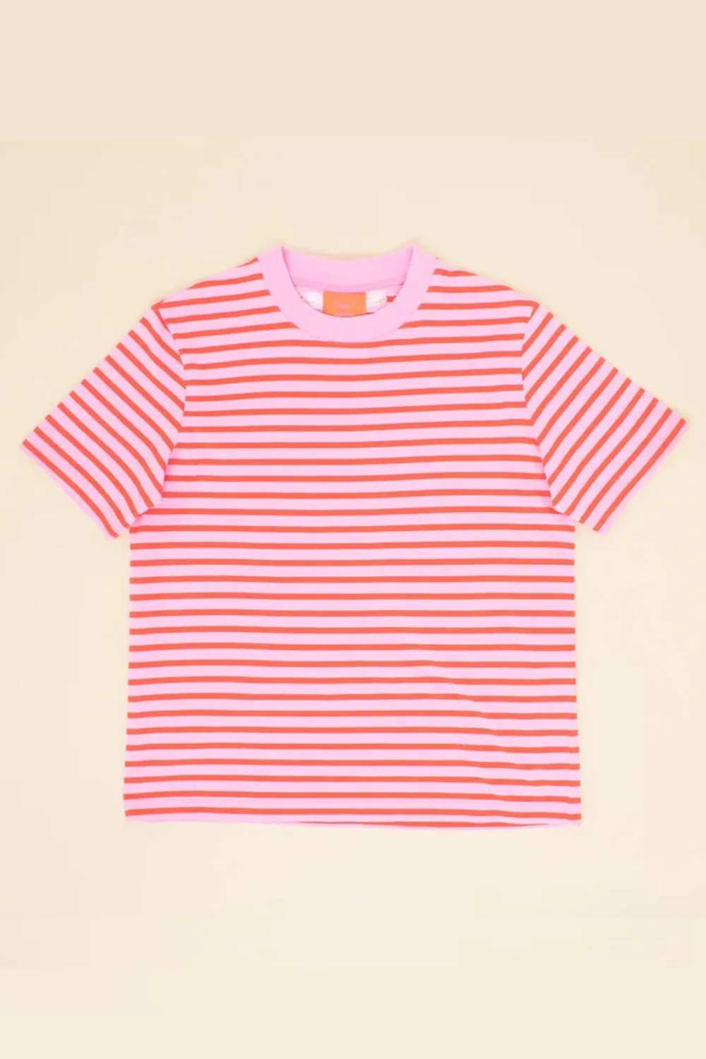 Popeia Cotton T-Shirt Striped Pink/Red maglietta righe