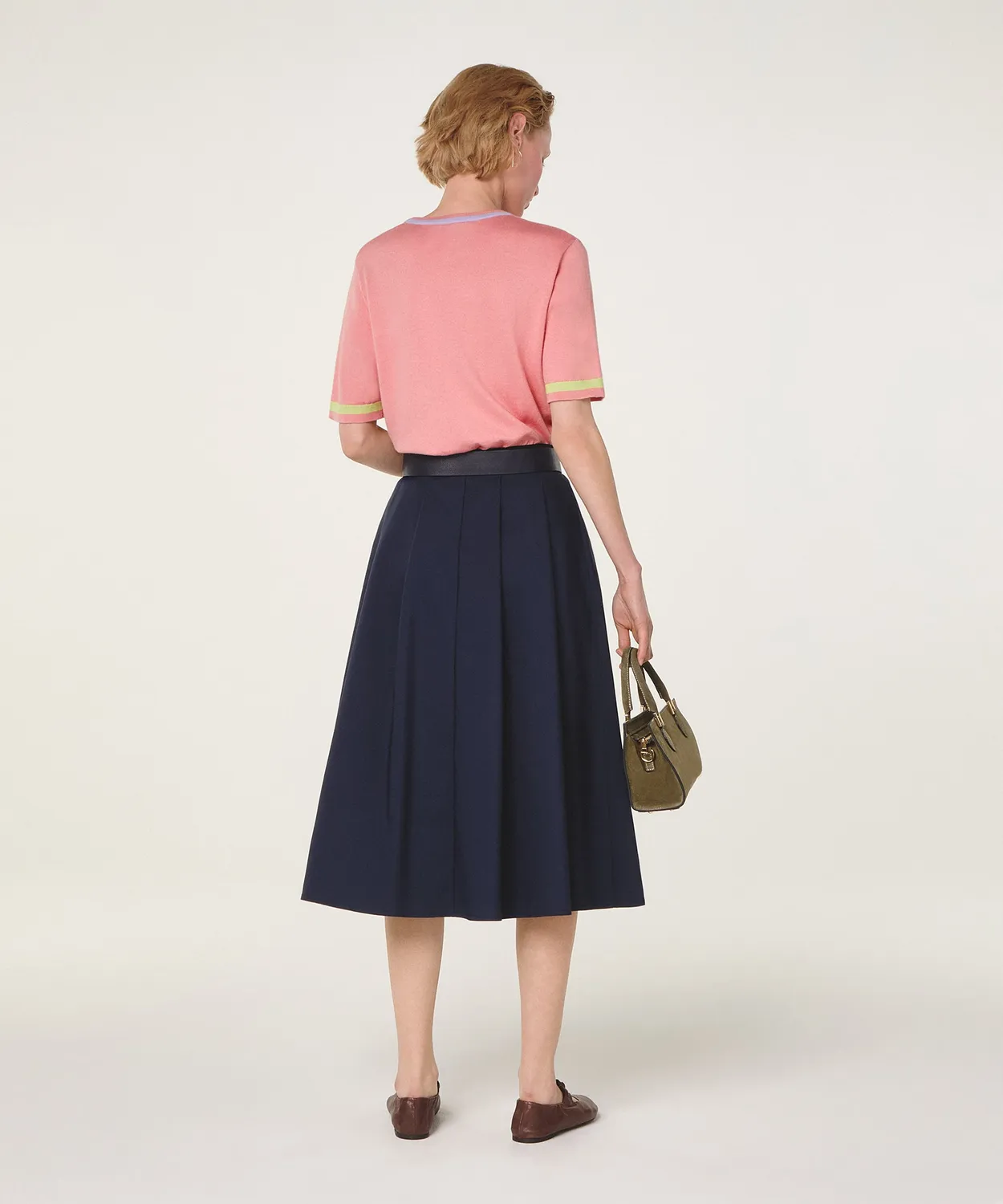 Rodier Gonna lunga svasata polpaccio blu navy