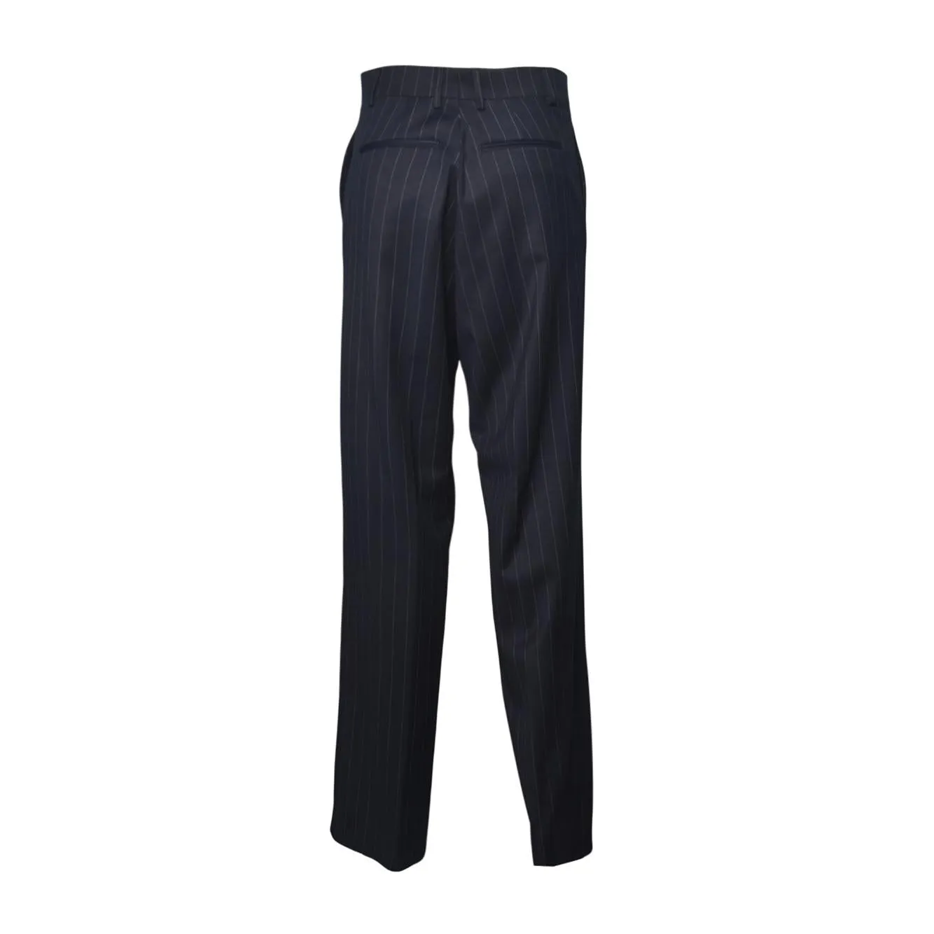 Nine Minutes 26FWNPN0003 pantaloni gessati blu fresco lana