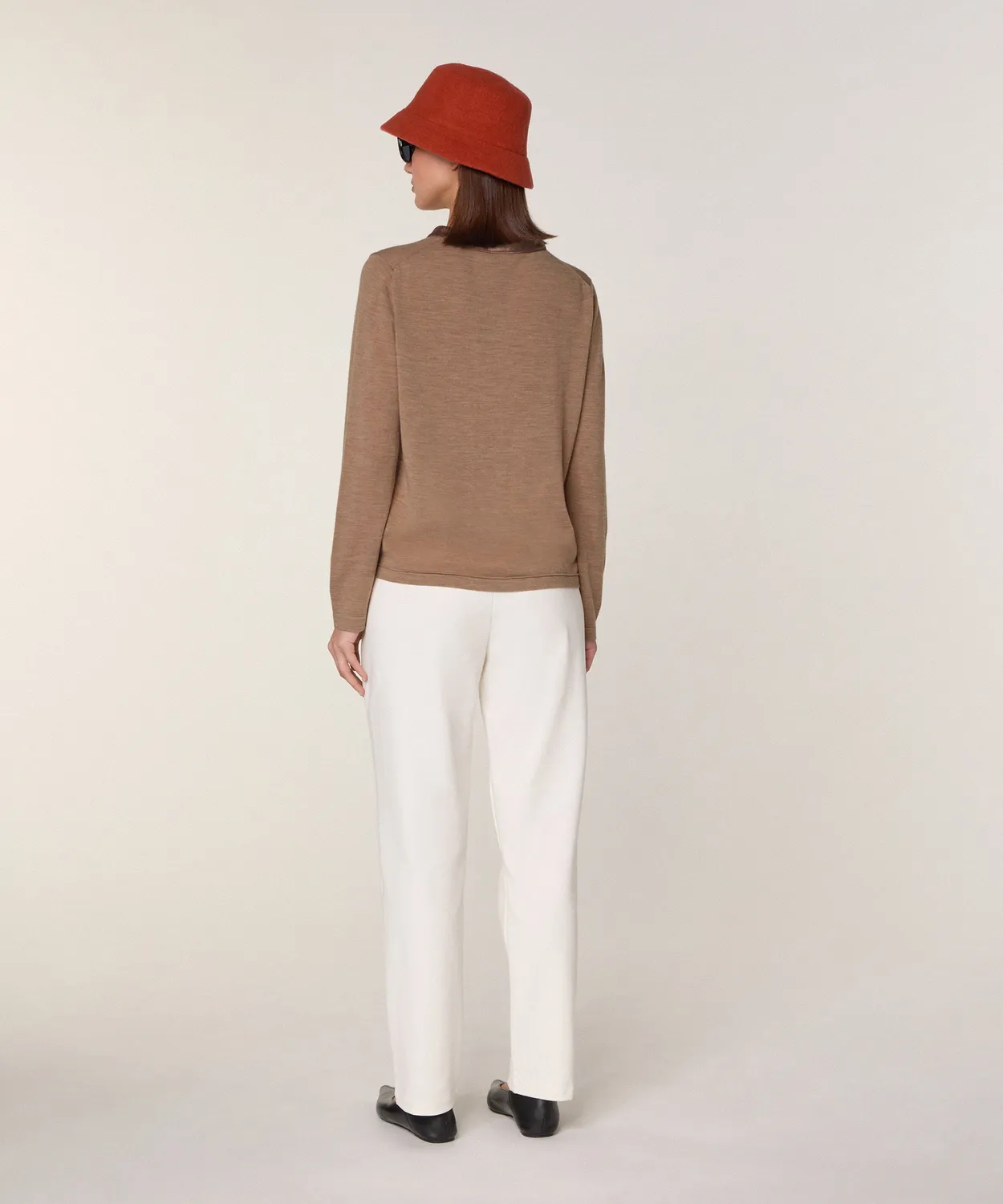 Rodier pullover girocollo lana merino beige ficelle