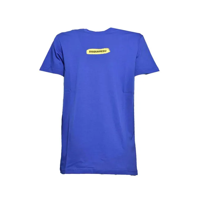 Dsquared2 Junior DQ2095D004G t-shirt bambino blu logo pennello