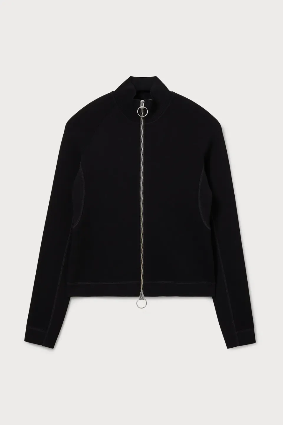 PORTS Viscose Blend Zip-Up maglione nero zip slim