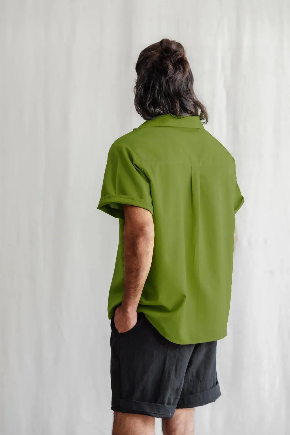 Jyoti Nehani camicia cotone bio verde basil taglia M