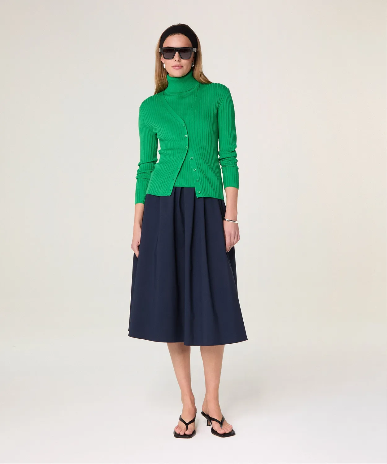 Rodier Twin-Set Dolcevita in Seta Twin-Set Verde Inglese S