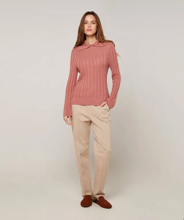 Rodier Maglione Calzino Collo Polo maglione bois de rose