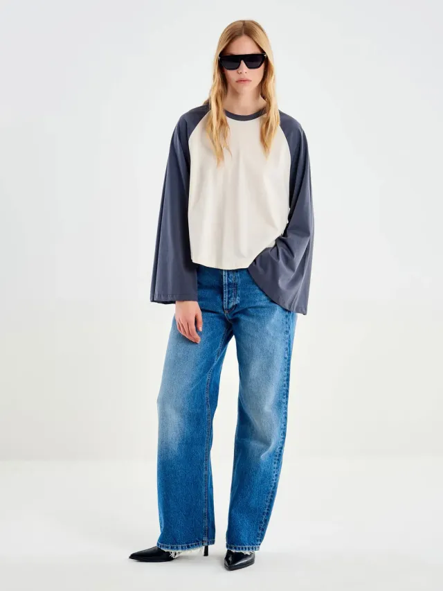 Vicolo T-Shirt Bicolor Cotone Taglia Unica Naturale