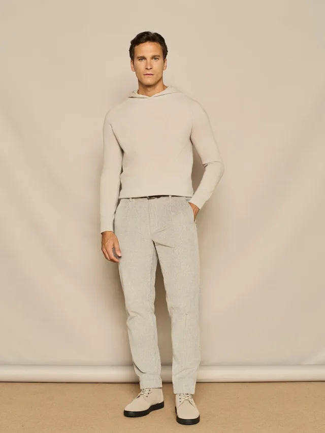 Paul Taylor Wide Fit velluto pantalone grigio chiaro