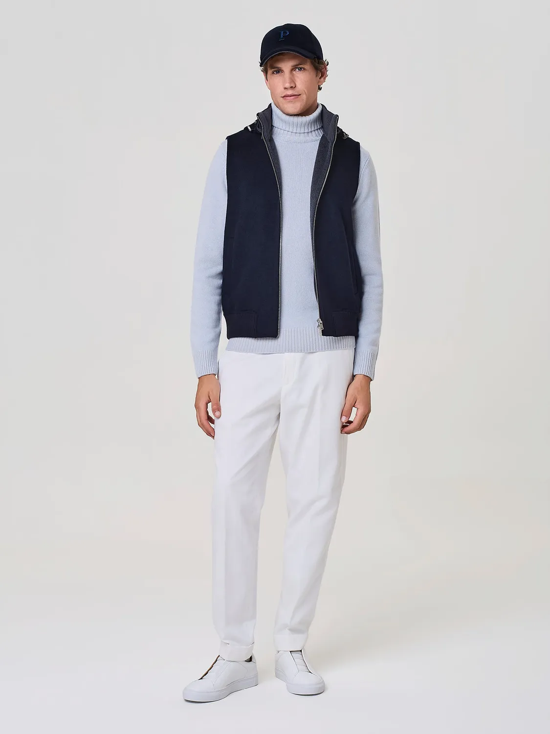 Paul Taylor smanicato no-stitching cappuccio blu