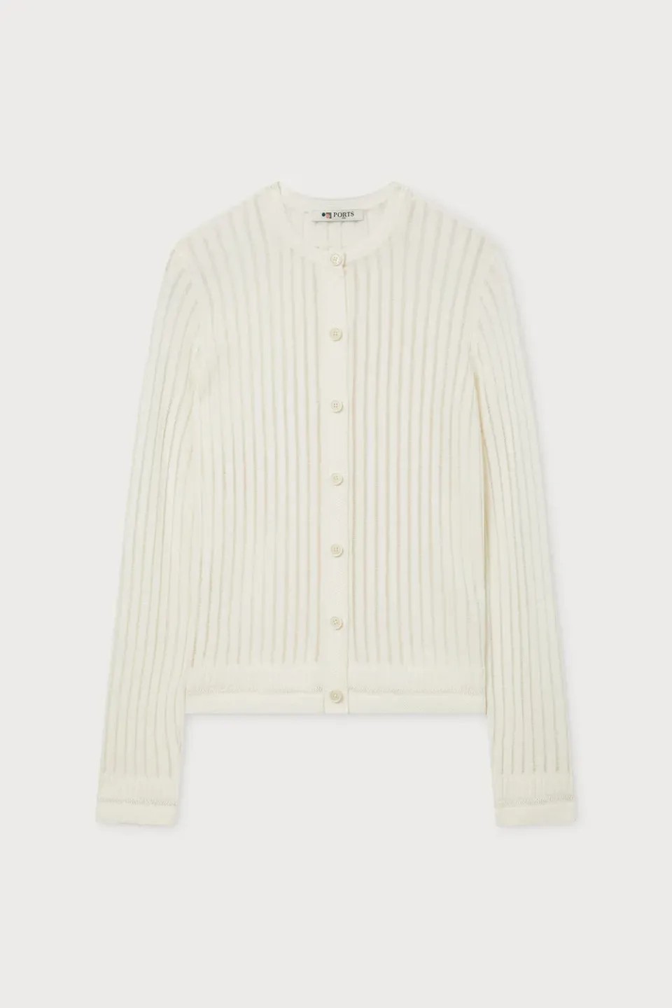 Ports 1961 PW226KFN02 Cardigan Corto Righe Bianco M