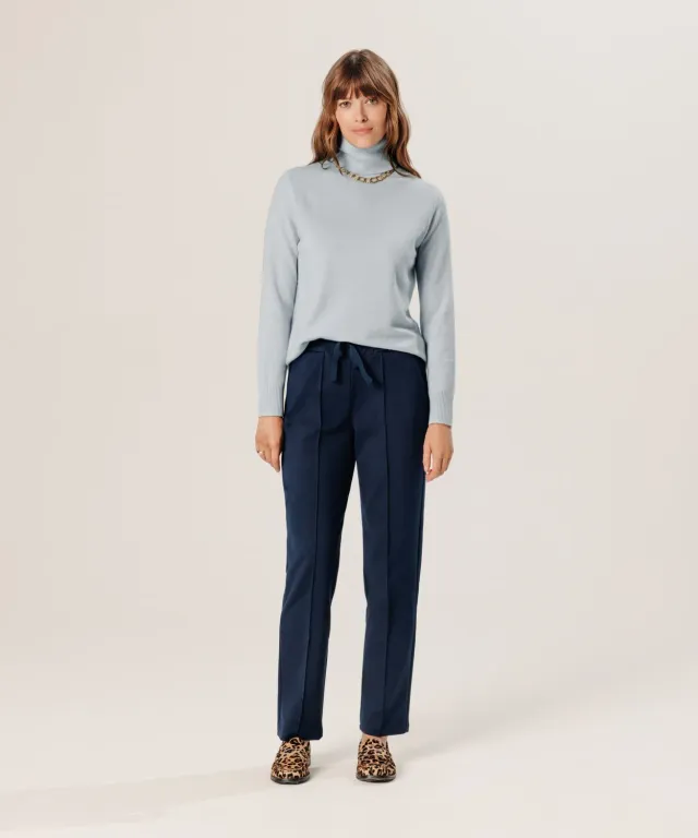 Rodier Maglione Dolcevita Cashmere Celeste