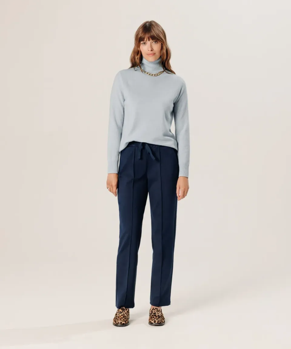 Rodier Maglione Dolcevita Cashmere Celeste