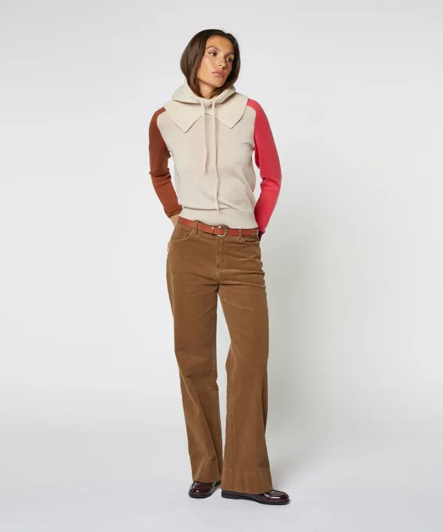Rodier Pantaloni larghi velluto talpa a coste