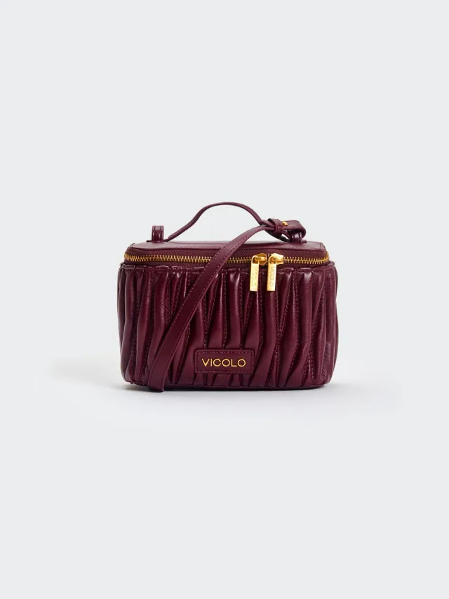 Vicolo Charlotte borsa secchiello melanzana trapuntata
