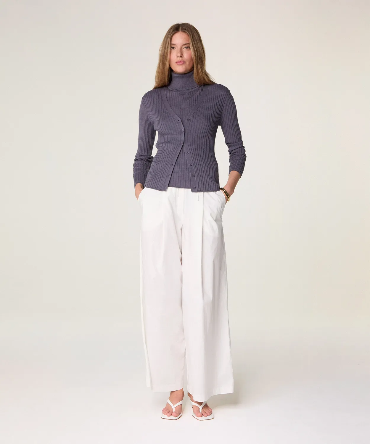 Rodier Twin-Set Dolcevita Maglione Grigio Topo Seta