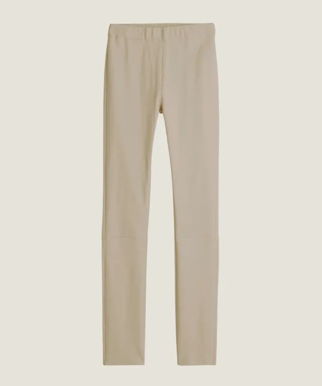Rodier Leggings Pelle Elasticizzata Bianco Ecru aderente