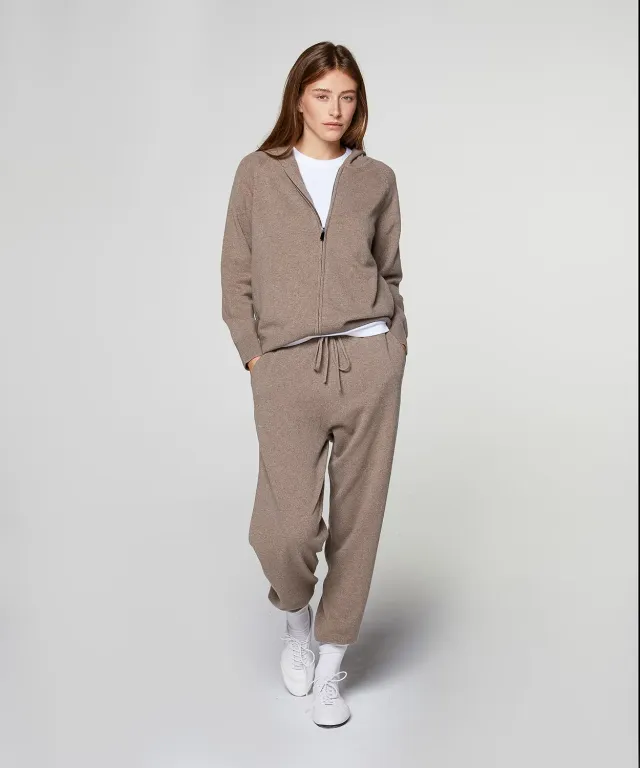 Rodier giacca cashmere cappuccio talpa donna zip