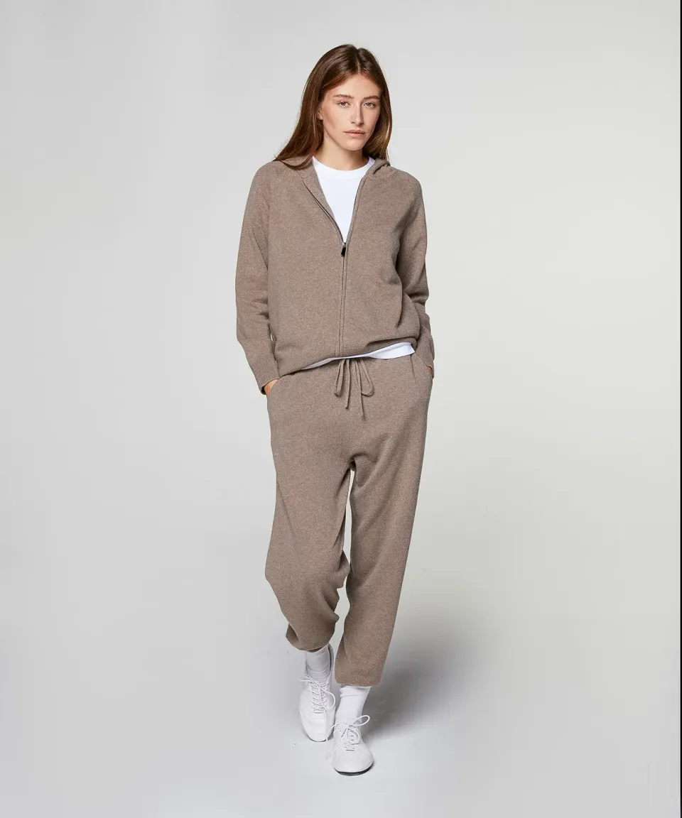Rodier giacca cashmere cappuccio talpa donna zip