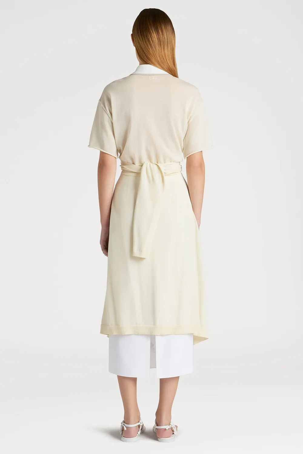 PORTS 1961 Classic Cream Polo Shirt Dress vestito avorio