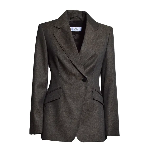 Max Mara 2621046022600 giacca marrone lana vergine
