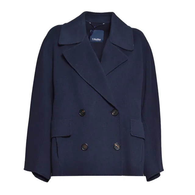 S Max Mara Adele cappotto donna blu notte lana vergine