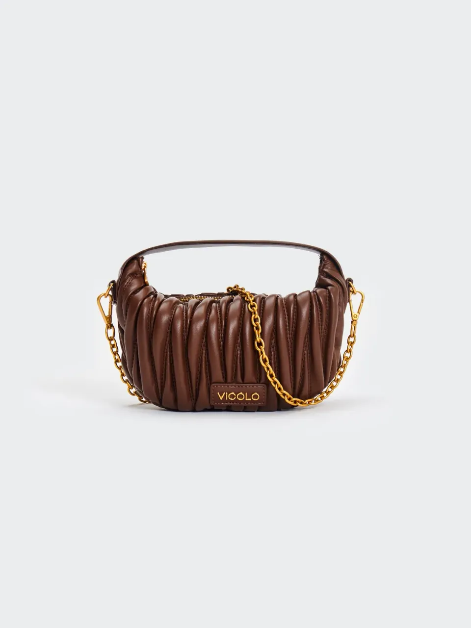 Vicolo Borsa Croissant Matelassé Moka Puffy Tracolla