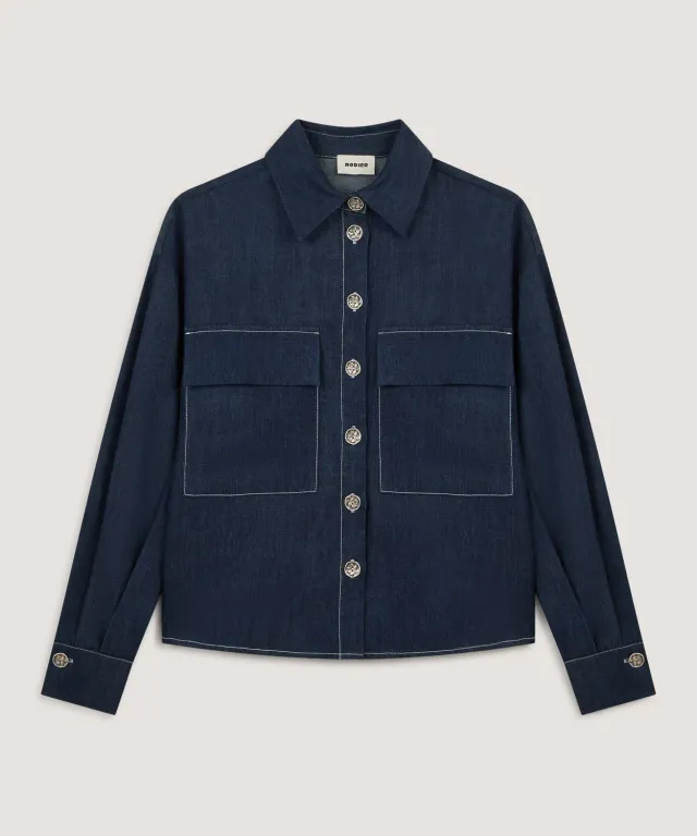 Rodier Camicia Oversize Denim Blu Denim S/M