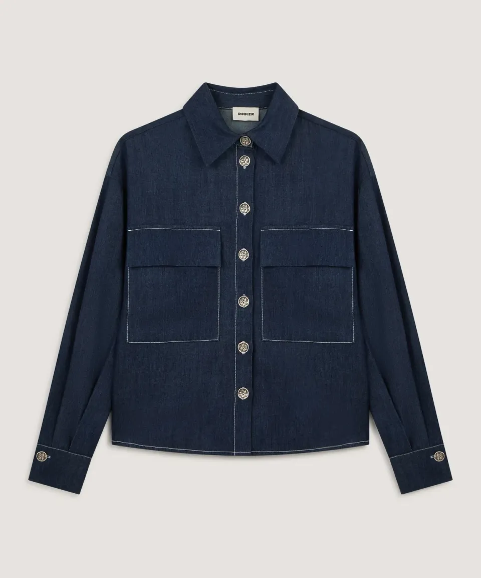 Rodier Camicia Oversize Denim Blu Denim S/M