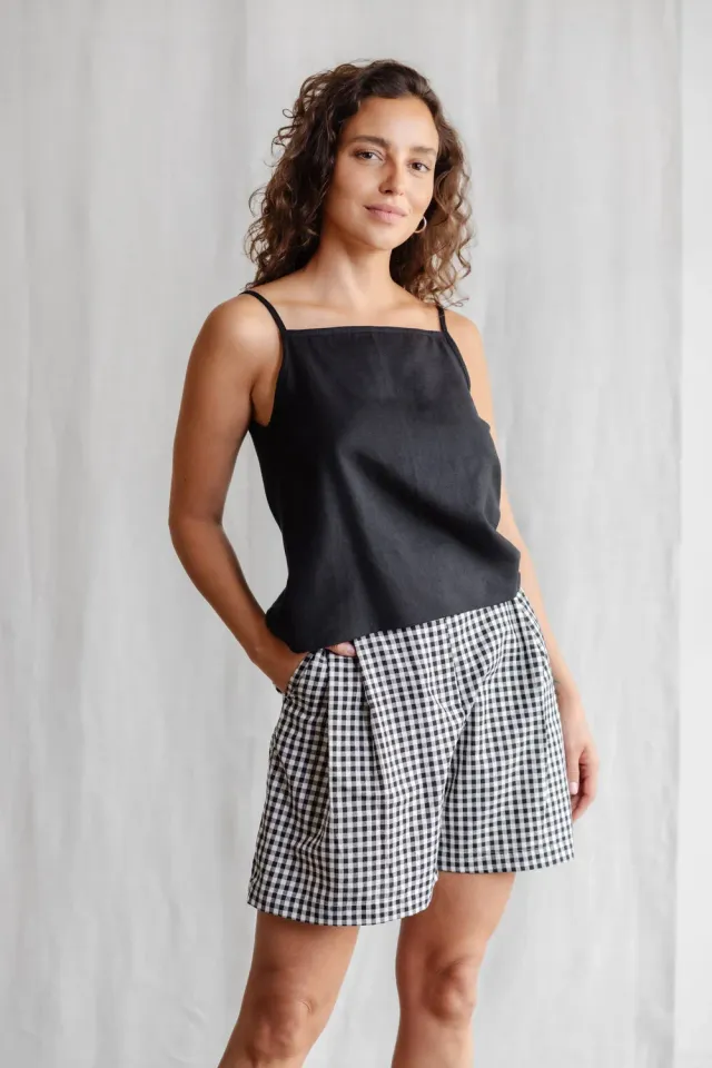 Jyoti Lilaa Black canotta canapa Tencel