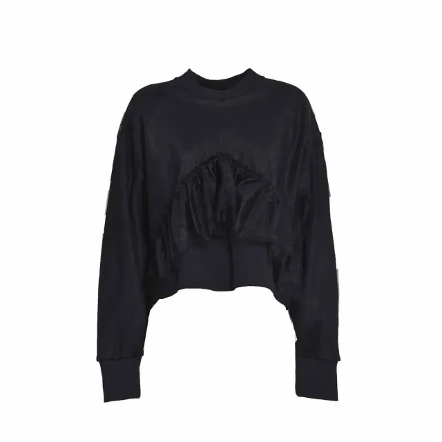 MSGM 3541MDM97237799 felpa nera tulle cotone M