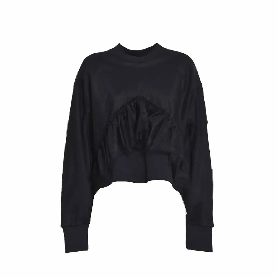 MSGM 3541MDM97237799 felpa nera tulle cotone M