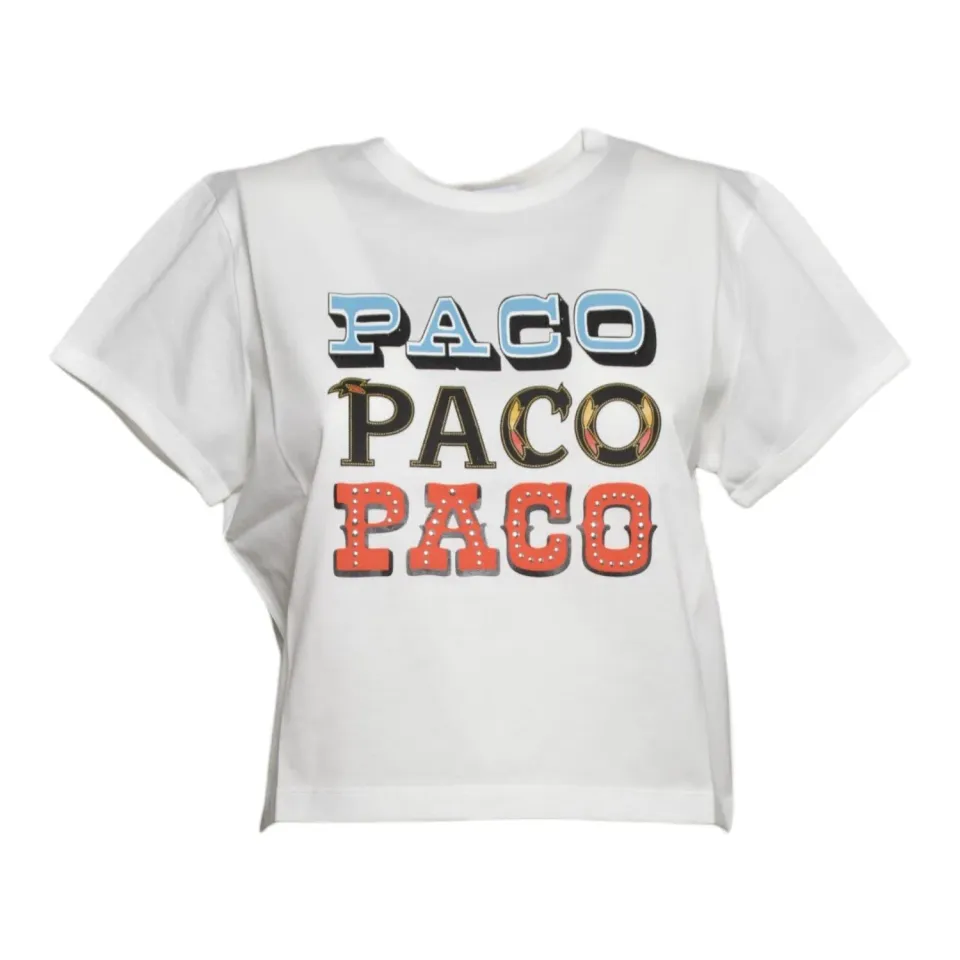 Rabanne 26AJTE056CO0494 t-shirt bianca cotone