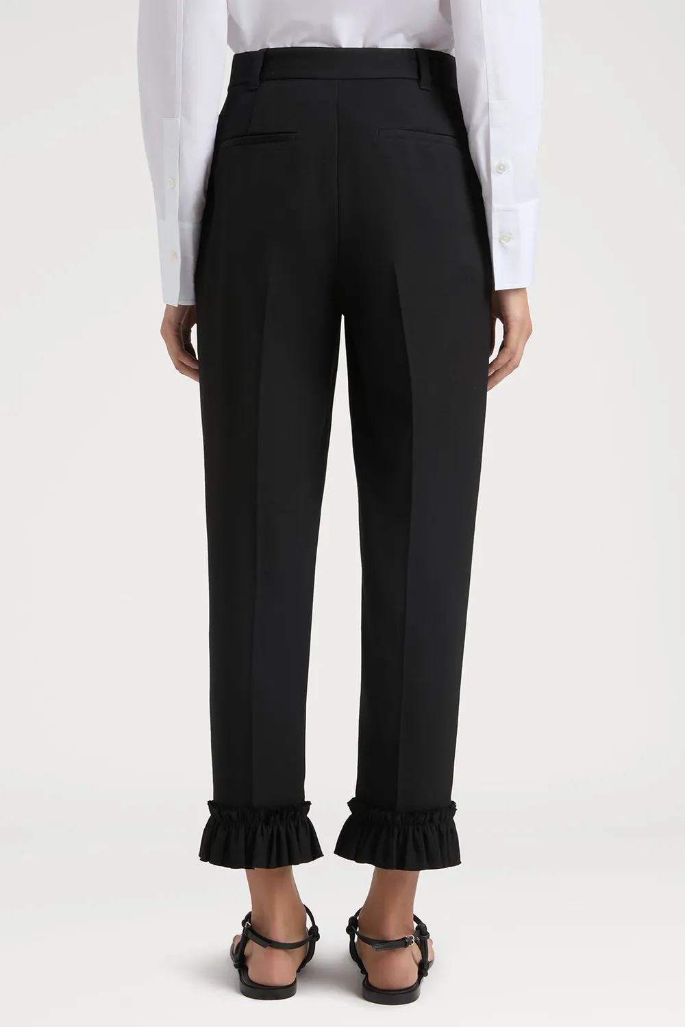 Ports 1961 Opulent pantaloni neri con volant