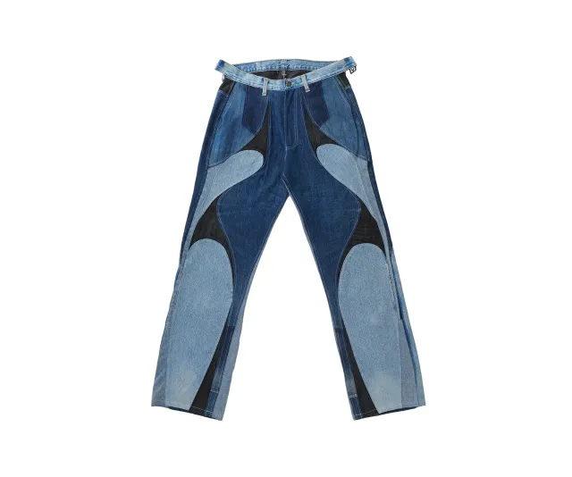 Marcello Pipitone Milano 1 jeans baggy nero blu riciclato