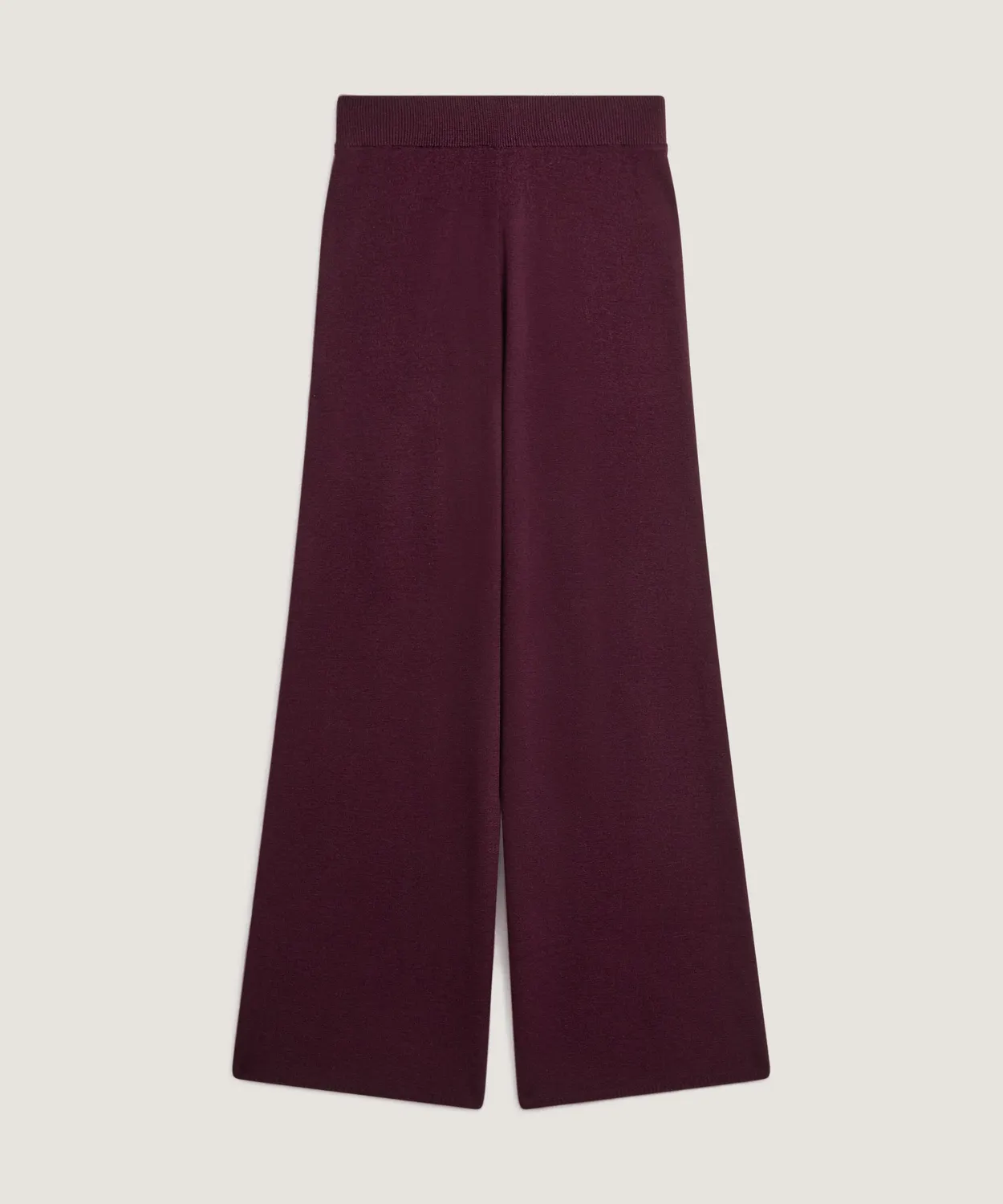 Rodier Pantaloni gamba larga lana merino melanzana S