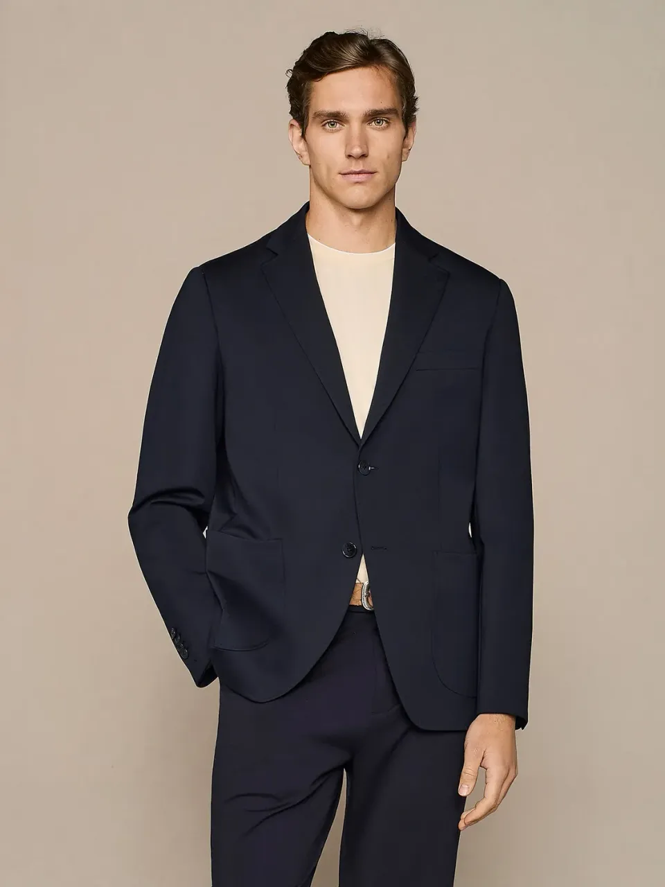 Paul Taylor giacca jersey blu navy sfoderata