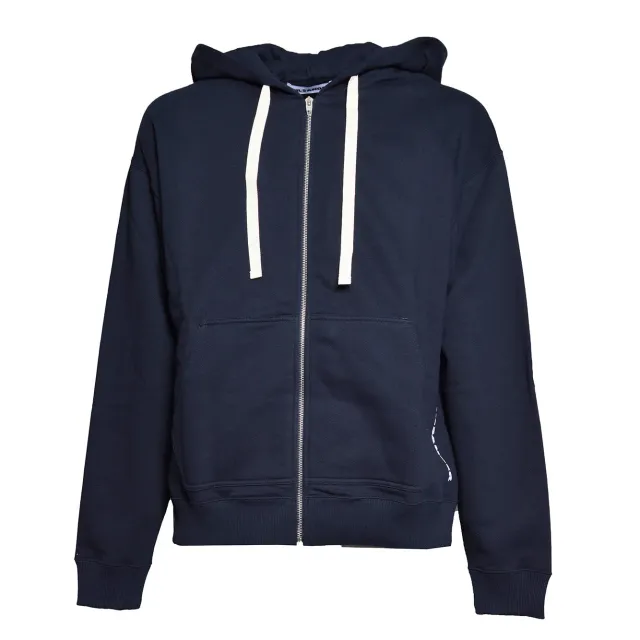Jil Sander J22HG0118 felpa con zip blu navy