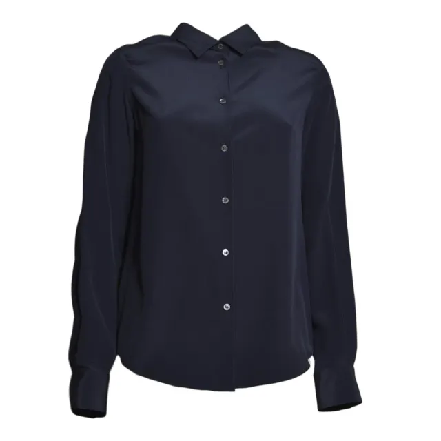 Aspesi 5422F75305098 camicia blu notte seta