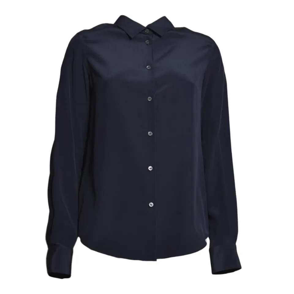 Aspesi 5422F75305098 camicia blu notte seta