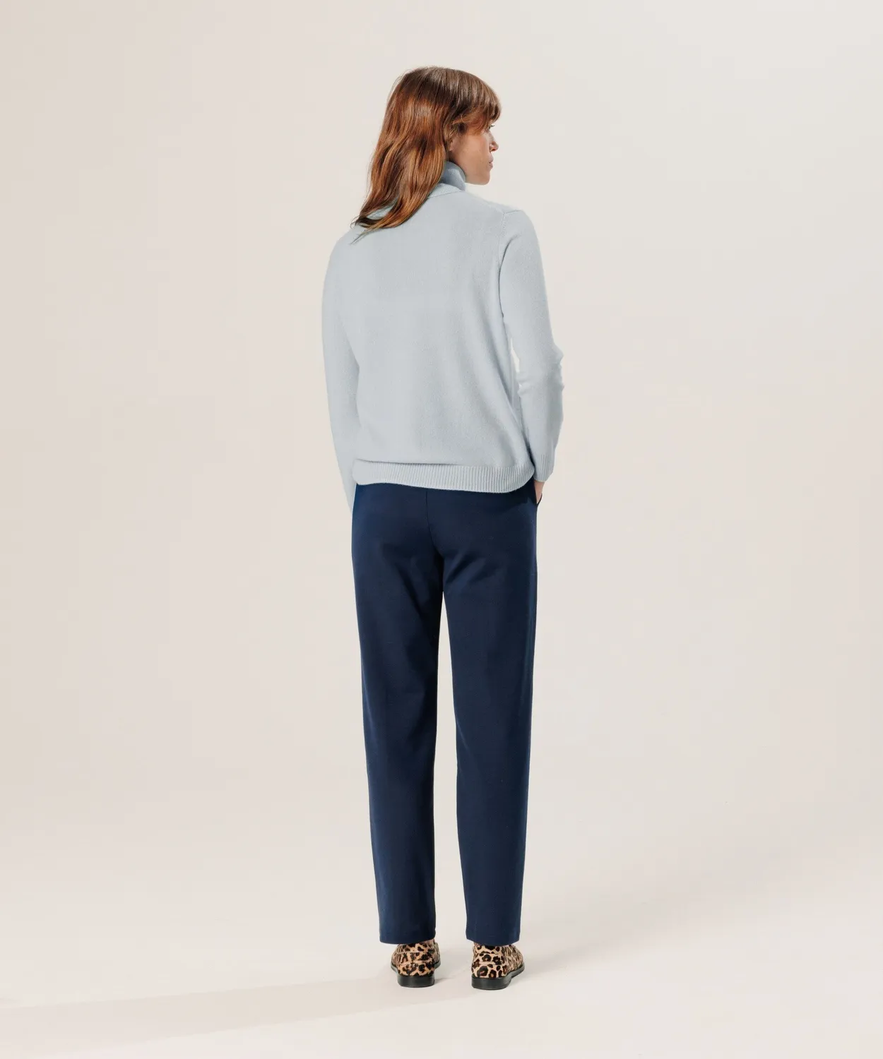 Rodier Maglione Dolcevita Cashmere Celeste