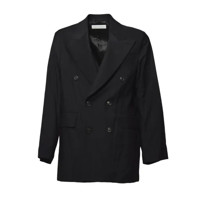 Our Legacy M4220SBF Sharp blazer nero viscosa doppiopetto