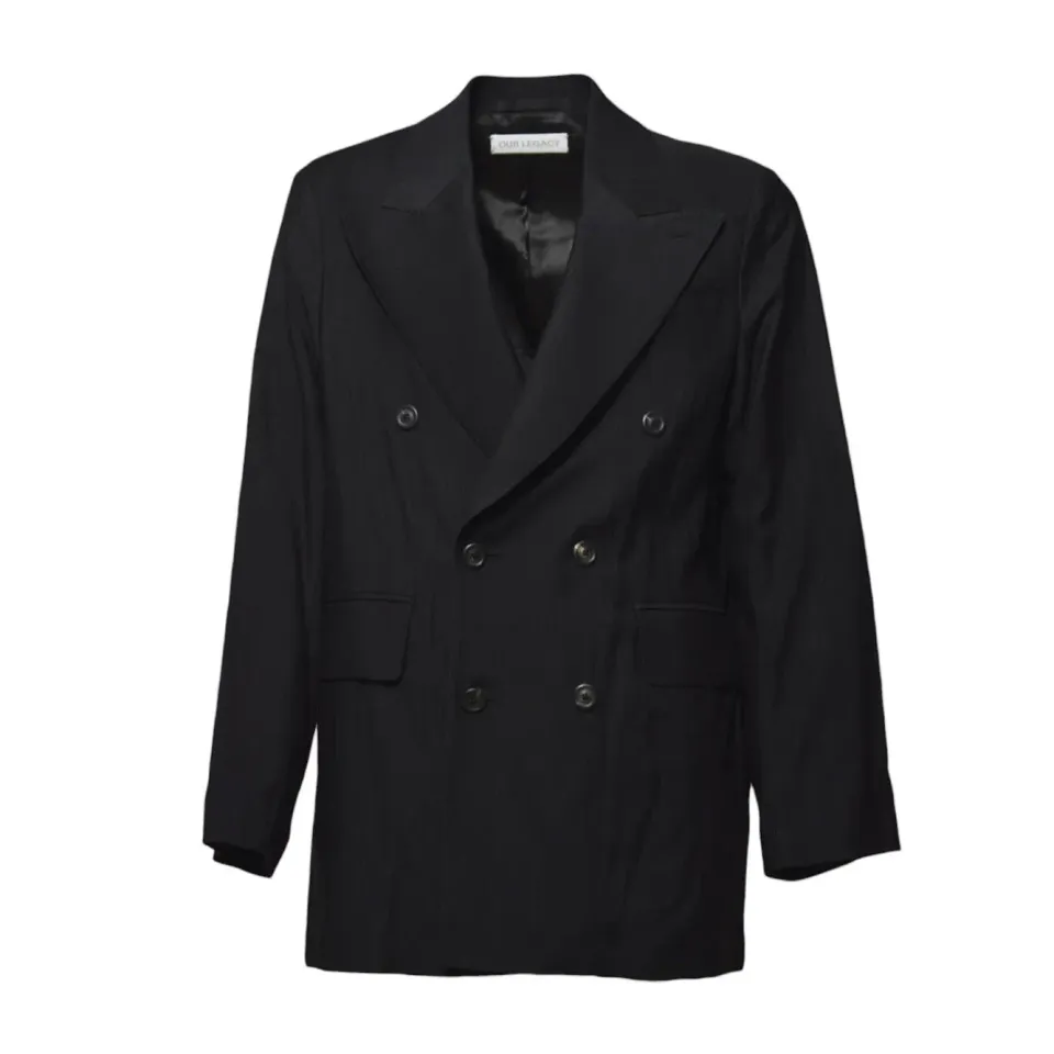 Our Legacy M4220SBF Sharp blazer nero viscosa doppiopetto
