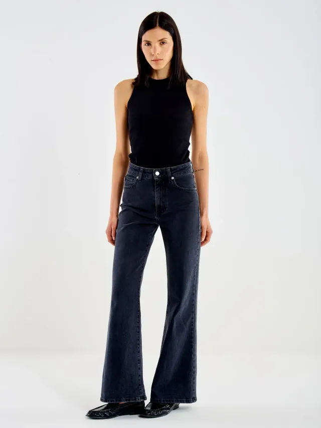 Vicolo Shanti jeans flare nero stretch cinque tasche