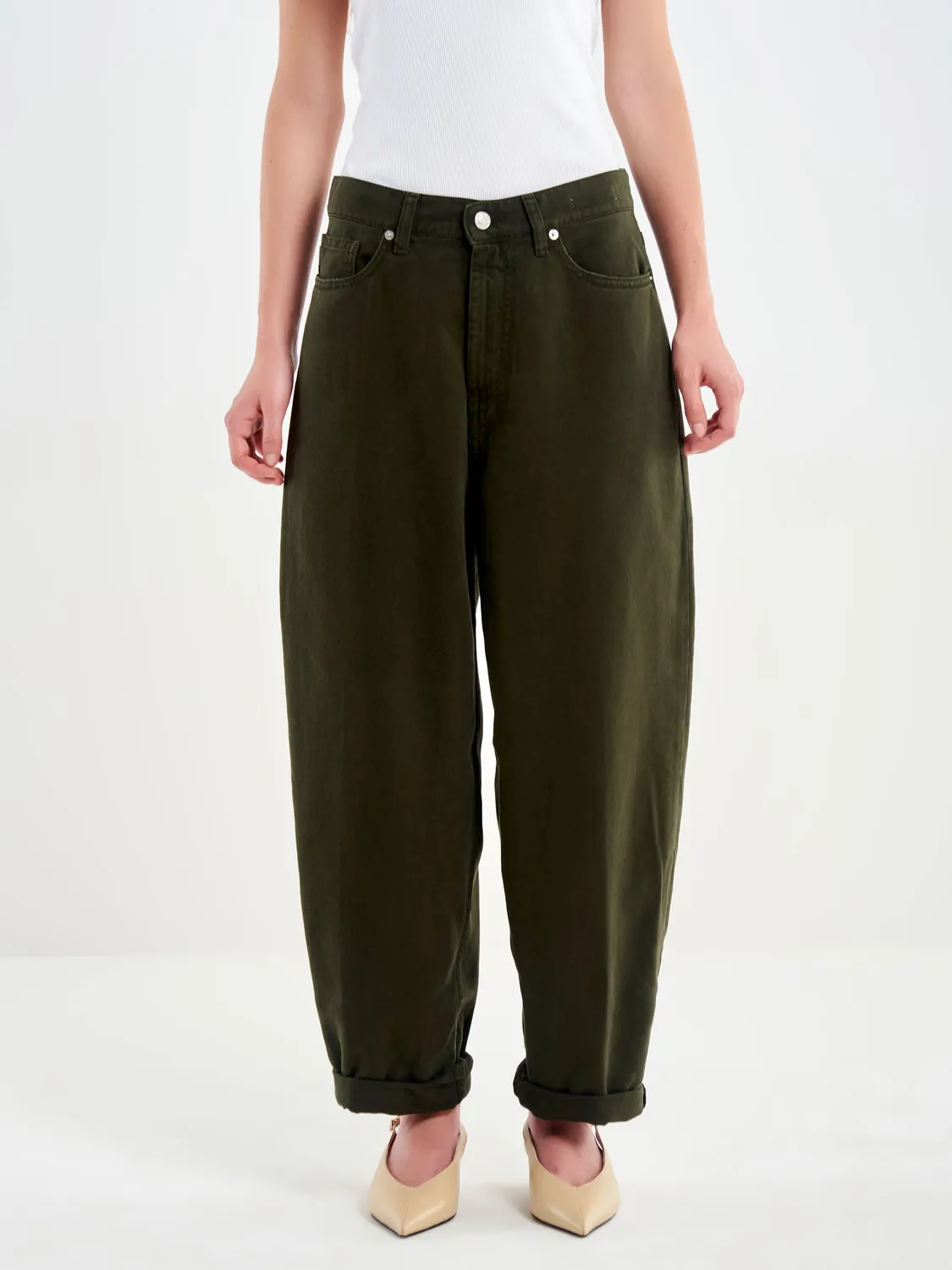 Vicolo Jeans Laila Relaxed Fit verde militare XS-M