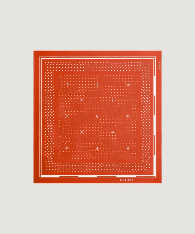 Rodier Bandana Seta a Pois Arancione Rouille 53x53