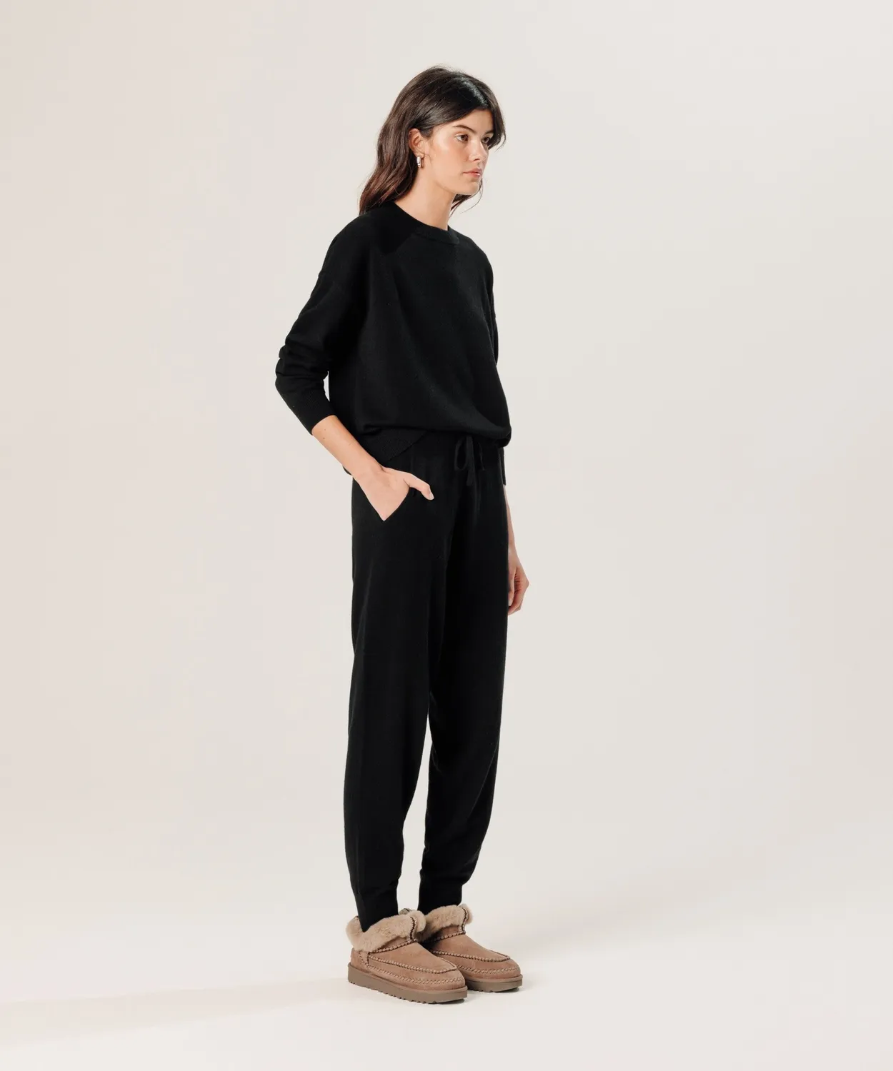 Rodier Maglione Ampio Girocollo Nero Cashmere 2 Fili