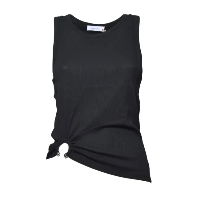 Rabanne 24FJTE165CO0530 canotta nera cotone elasticizzato