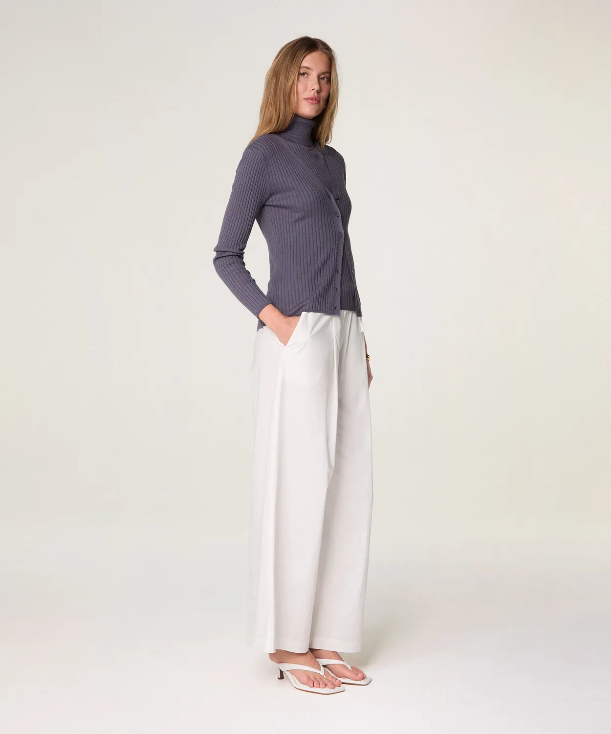 Rodier Twin-Set Dolcevita Maglione Grigio Topo Seta
